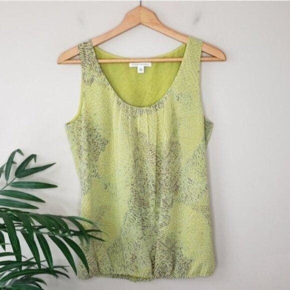 Banana Republic | Green Snakeskin Tank Blouse Size Small - Picture 1 of 5